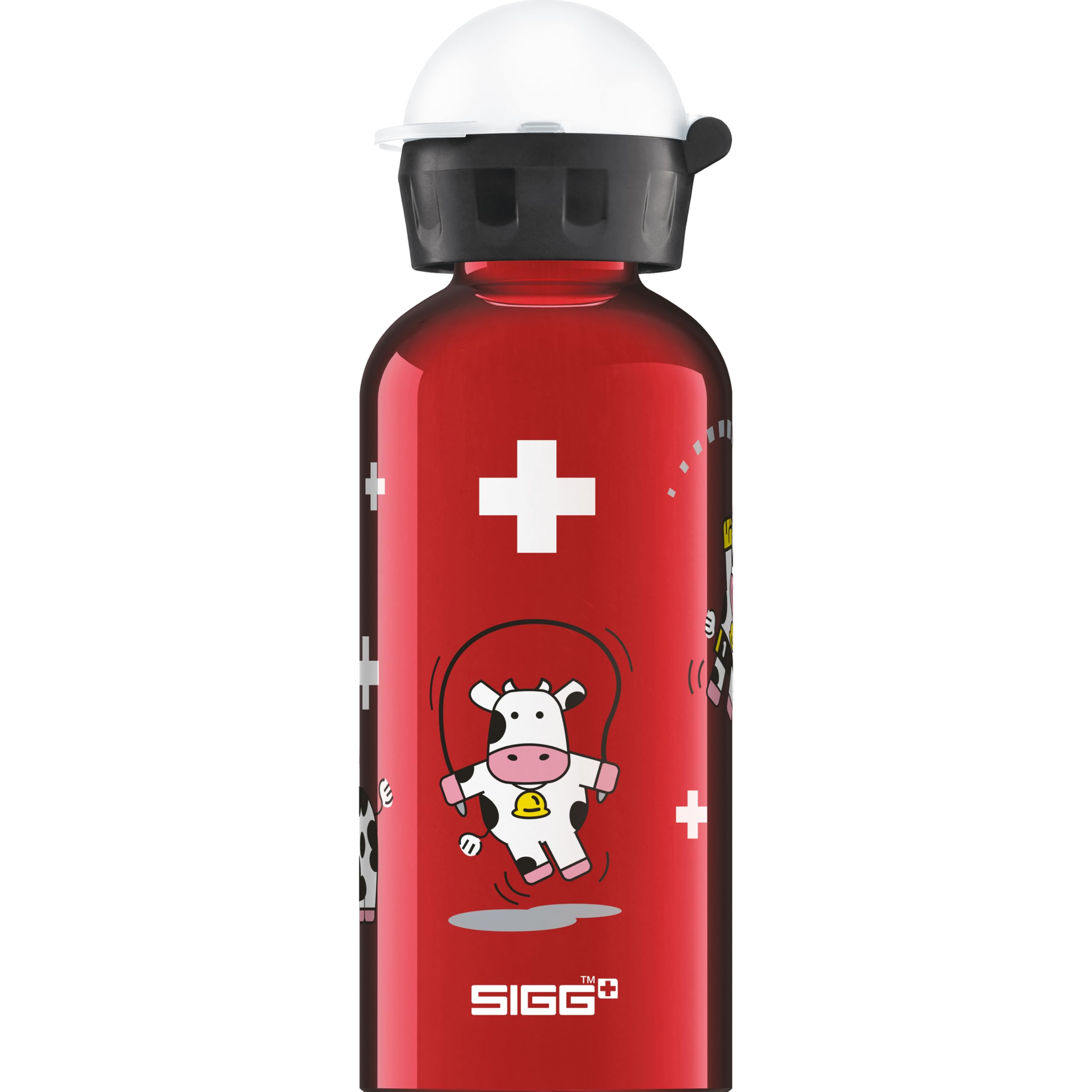 SIGG - Kids Water Bottle - Funny Cows - Leakproof - Lightweight - BPA Free - Aluminum - 13 Oz
